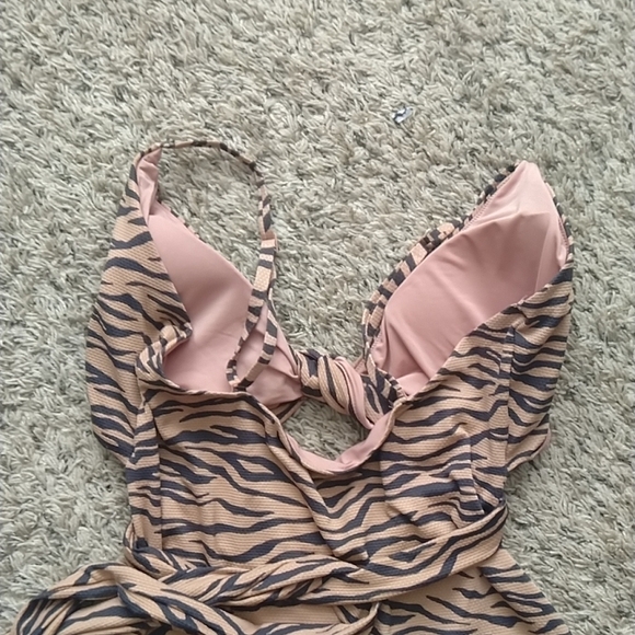 Aerie Pique Animal Print Wrap One Piece Swimsuit sz XXL - Picture 8 of 9